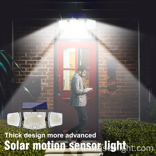 2023 NEWN DUSK TO DAWN LED LED Solar Wall Lights Solar Solar Motion Sensor Lights Banjir dengan Jauh untuk Garaj Luar